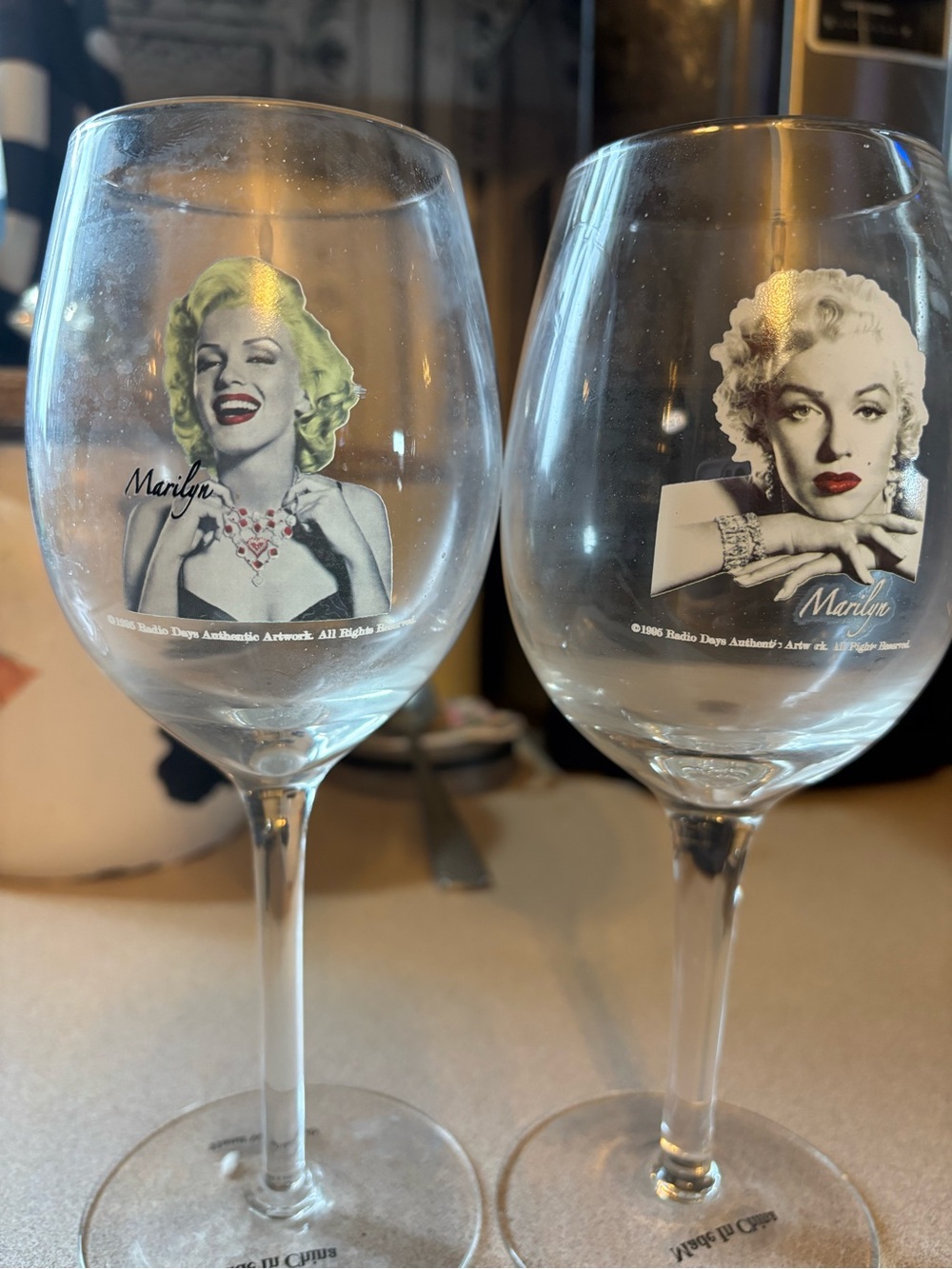 Marilyn Monroe Portrait Wine Glasses - Set of 2